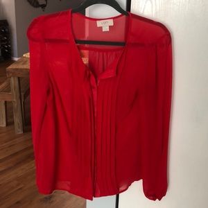 Sheer red blouse
